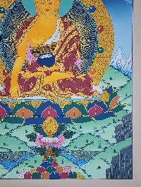 thumb4-Shakyamuni Buddha Historical Buddha Tibetan Thangka Painting With Spiritual Detailing