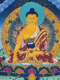 thumb6-Shakyamuni Buddha Historical Buddha Tibetan Thangka Painting With Spiritual Detailing