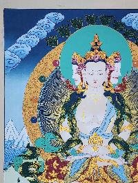 thumb1-Maha Vairocana Tibetan Buddhist Cosmic Buddha Thangka Painting With Spiritual Detailing