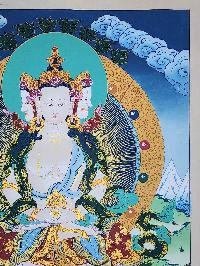 thumb2-Maha Vairocana Tibetan Buddhist Cosmic Buddha Thangka Painting With Spiritual Detailing