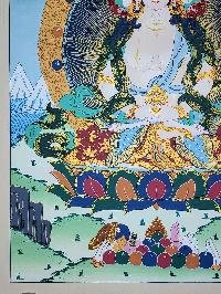 thumb4-Maha Vairocana Tibetan Buddhist Cosmic Buddha Thangka Painting With Spiritual Detailing
