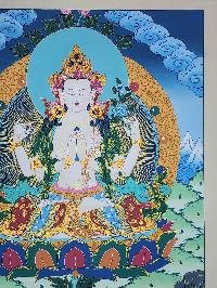 thumb3-Chenrezig Avalokiteshvara Tibetan Buddhist Thangka Painting With Compassion Symbolism