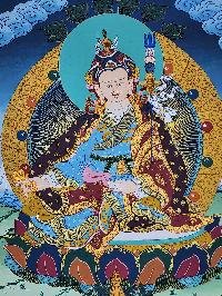 thumb4-Padmasambhava Guru Rinpoche Tibetan Buddhist Thangka Painting With Sacred Detailing