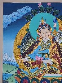 thumb5-Padmasambhava Guru Rinpoche Tibetan Buddhist Thangka Painting With Sacred Detailing