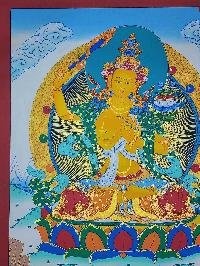 thumb2-Manjushri Tibetan Buddhist Wisdom Deity Thangka Painting With Fine Art Detailing
