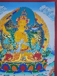 thumb3-Manjushri Tibetan Buddhist Wisdom Deity Thangka Painting With Fine Art Detailing