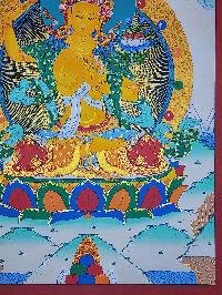 thumb4-Manjushri Tibetan Buddhist Wisdom Deity Thangka Painting With Fine Art Detailing