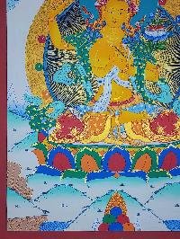 thumb5-Manjushri Tibetan Buddhist Wisdom Deity Thangka Painting With Fine Art Detailing
