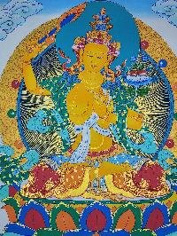 thumb6-Manjushri Tibetan Buddhist Wisdom Deity Thangka Painting With Fine Art Detailing
