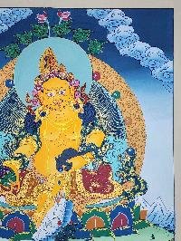 thumb2-Yellow Jambhala Tibetan Buddhist Wealth Deity Thangka Painting With Rich Detailing