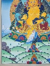 thumb4-Yellow Jambhala Tibetan Buddhist Wealth Deity Thangka Painting With Rich Detailing