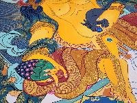 thumb6-Yellow Jambhala Tibetan Buddhist Wealth Deity Thangka Painting With Rich Detailing