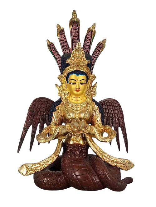 [], Buddhist Handmade Statue, [Partly Gold Plated], [Face Painted]-37365