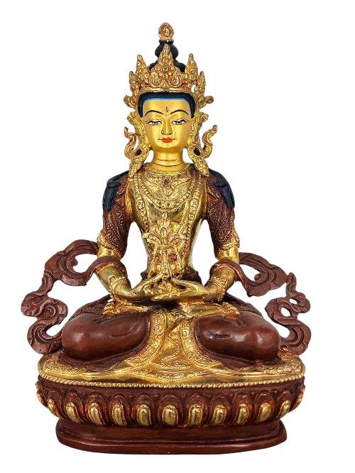 [], Buddhist Handmade Statue, [Partly Gold Plated], [Face Painted]-37374
