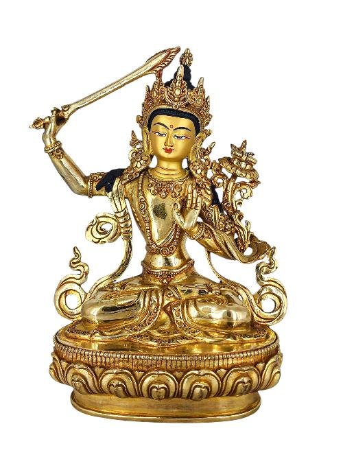 [], Buddhist Handmade Statue, [Gold Plated], [Face Painted]-37376