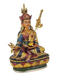 [padmasambhava], Buddhist Handmade Statue, [thangka Color Finishing], [partly Gold Plated]