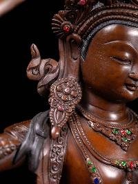 [manjushri] Handmade Nepali Buddhist Statue, [chocolate Oxidized Finish]