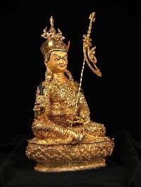 [padmasambhava Set] Handmade Nepali Buddhist Statue, [full Gold Plated], [face Painted]