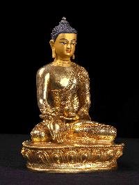 [medicine Buddha] Handmade Nepali Buddhist Statue, [full Gold Plated], [face Painted]