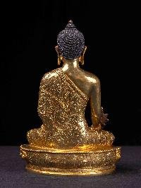 [medicine Buddha] Handmade Nepali Buddhist Statue, [full Gold Plated], [face Painted]