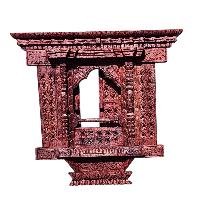 [premium] Traditional Newari Wooden [hand Carved Door Design For Decoration], Natural Wood,