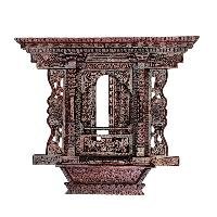 [premium] Traditional Newari Wooden [hand Carved Door Design For Decoration], Natural Wood,