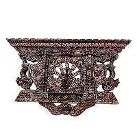 [premium] Traditional Newari Wooden [hand Carved Peacock Design For Decoration], Natural Wood,