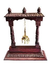 Buddhist Handmade Traditional Table Oil Lamp On Wooden Frame