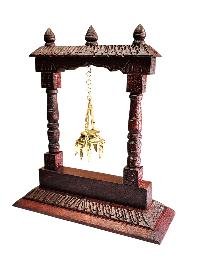 Buddhist Handmade Traditional Table Oil Lamp On Wooden Frame