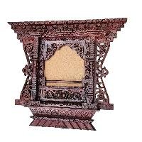 [premium] Traditional Newari Wooden [hand Carved Windows], [design Photo Frame Or Window Decoration], Natural Wood