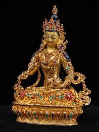 [vajrasattva] Handmade Nepali Buddhist Statue, [full Gold Plated], [face Painted]