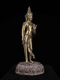 Standing Padmapani] Handmade Nepali Buddhist Statue,