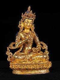 [vajrasattva] Handmade Nepali Buddhist Statue, [full Gold Plated], [face Painted]