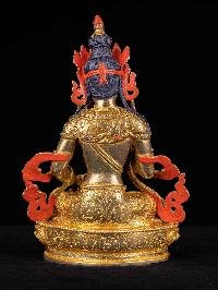 [vajrasattva] Handmade Nepali Buddhist Statue, [full Gold Plated], [face Painted]