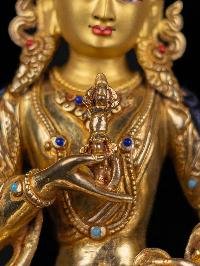 [vajrasattva] Handmade Nepali Buddhist Statue, [full Gold Plated], [face Painted]