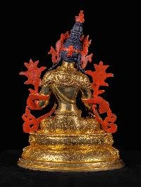 [white Tara] Handmade Nepali Buddhist Statue, [full Gold Plated], [face Painted]