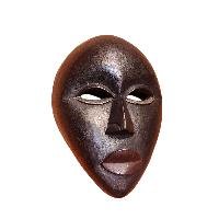 Handmade Wooden Mask, [tribal Mask], Tibetan Style With [traditional Color], [poplar Wood]