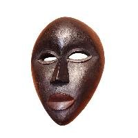 Handmade Wooden Mask, [tribal Mask], Tibetan Style With [traditional Color], [poplar Wood]