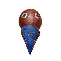 Handmade Wooden Mask, [tribal Mask], Tibetan Style With [traditional Color], [poplar Wood]