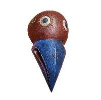 Handmade Wooden Mask, [tribal Mask], Tibetan Style With [traditional Color], [poplar Wood]
