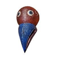 Handmade Wooden Mask, [tribal Mask], Tibetan Style With [traditional Color], [poplar Wood]