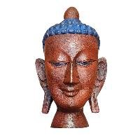 Buddhist Handmade Wooden Mask, [buddha], Tibetan Style With [traditional Color], [poplar Wood]