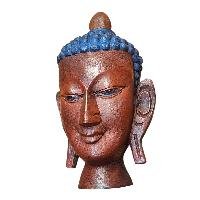 Buddhist Handmade Wooden Mask, [buddha], Tibetan Style With [traditional Color], [poplar Wood]