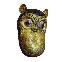 Handmade Wooden Mask, [tribal Mask], Tibetan Style With [traditional Color], [poplar Wood]