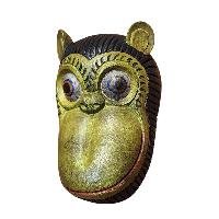Handmade Wooden Mask, [tribal Mask], Tibetan Style With [traditional Color], [poplar Wood]