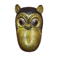 Handmade Wooden Mask, [tribal Mask], Tibetan Style With [traditional Color], [poplar Wood]
