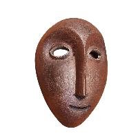 Handmade Wooden Mask, [tribal Mask], Tibetan Style With [traditional Color], [poplar Wood]