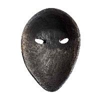 Handmade Wooden Mask, [tribal Mask], Tibetan Style With [traditional Color], [poplar Wood]