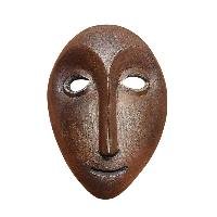 Handmade Wooden Mask, [tribal Mask], Tibetan Style With [traditional Color], [poplar Wood]