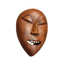 Handmade Wooden Mask, [tribal Mask], Tibetan Style With [traditional Color], [poplar Wood]